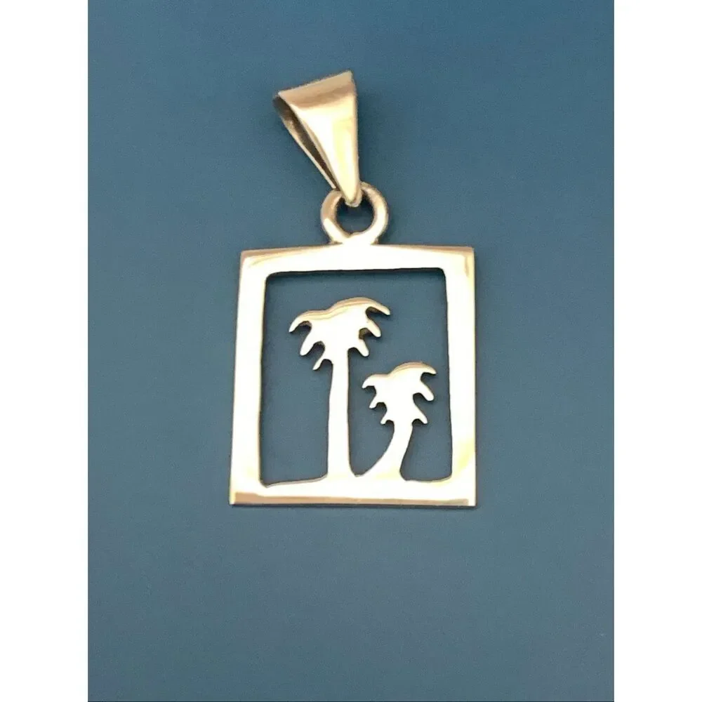 .925 Palm Trees Sterling Silver Pendant #florida #palm trees #beach #coastal